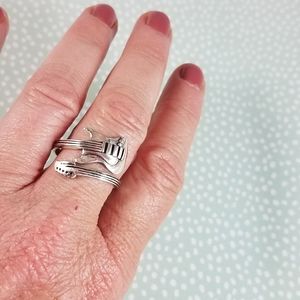Sterling Silver Guitar Ring with Giftbox